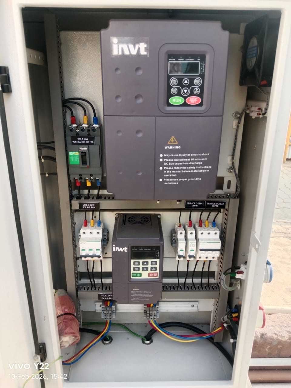 INVT VFD Drive Panel — 7.5 kW
